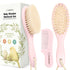 Baby Hair Brush Set for Newborns - Soft Goat Bristle Wooden Baby