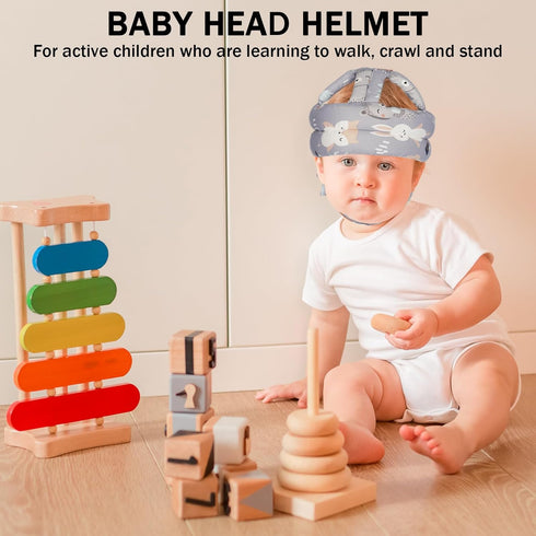 Baby Head Protector Helmet for Crawling Walking, Adjustable Protective Cap for Safety (Fox)