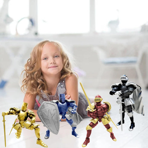 (6 Packs) Knight Action Figures, Medieval Action Figures,Knight Armor Action Figure,Multi-Jointed Movable Robot