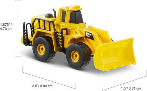 CAT Construction Toys 3 Pack Vehicles - Die Cast Metal Steam Roller, Excavator, Wheel Loader for Ages 3+