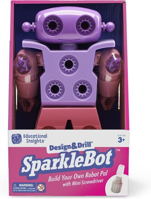 Educational Insights Design & Drill Sparklebot Robot Toy, 23-Piece STEM Set for Kids Ages 3+