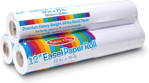 Melissa & Doug Tabletop Easel Paper Roll, 12 inches x 75 feet, 3-Pack