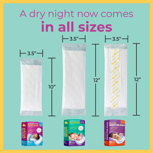 2T-5T, 28 Sposie Diaper Booster Pads with Adhesive, fits Diaper Sizes Baby Diaper Pads Inserts Overnight, Diaper Liners