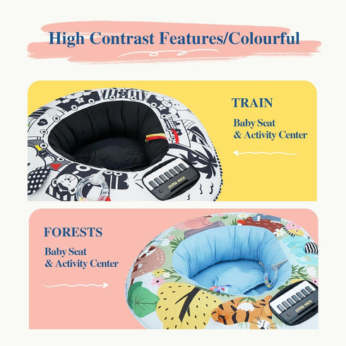 0-6 Lovvie & Joy Baby Seat and Play Activity Center Ring,Soft Infant Seats for Sitting Up Chair Months Newborns