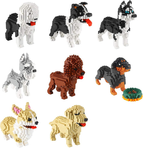 Larcele Dog Micro Building Blocks, 880 Pieces Mini Building Toy Bricks (Schnauzer)
