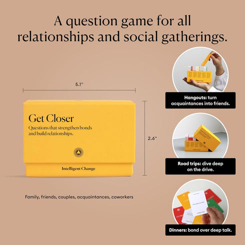 100 Intelligent Change Get Closer Social Bonding Card Game, Conversation Starters with Fun Questions & Activities
