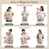 6-in-1 Baby Carrier with Hip Seat, Baby Carrier Newborn to Toddler, Adjustable Detachable Infant Toddler Carrier