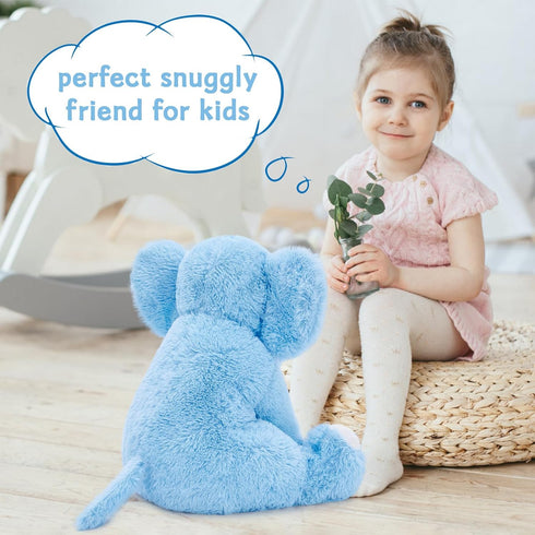 MorisMos Blue Elephant Stuffed Animal, Soft Plush Toy for Girls & Boys, 20 Inches