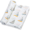 Swaddle Blanket 100% Muslin Cotton, Gender Neutral Newborn Nursery Essentials for Boys and Girls, Sailboat Print
