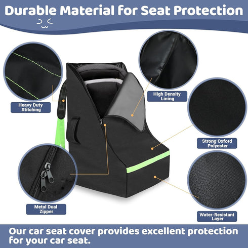 Sublaga 600D 2pcs Car Seat Bags For Airplane Travel, Thickening Oxford Cloth Durable Car Seat Travel Bag For Air Travel