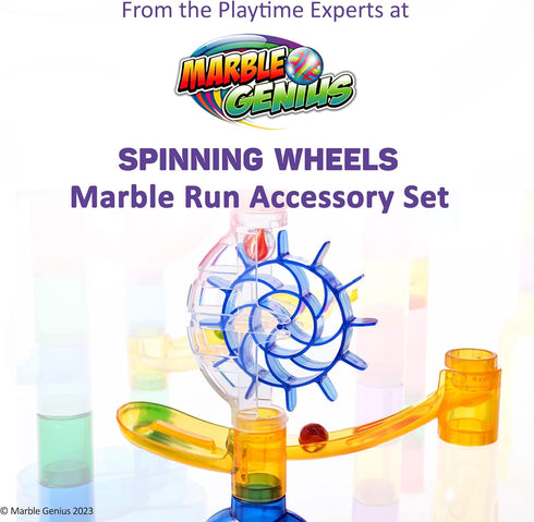 Marble Genius Spinning Wheels Marble Run Accessory Add-On Set (5 Pieces) - Designed to Enhance Your Child’s Problem-Solving Skills While Providing Hours of Fun and Playful Entertainment