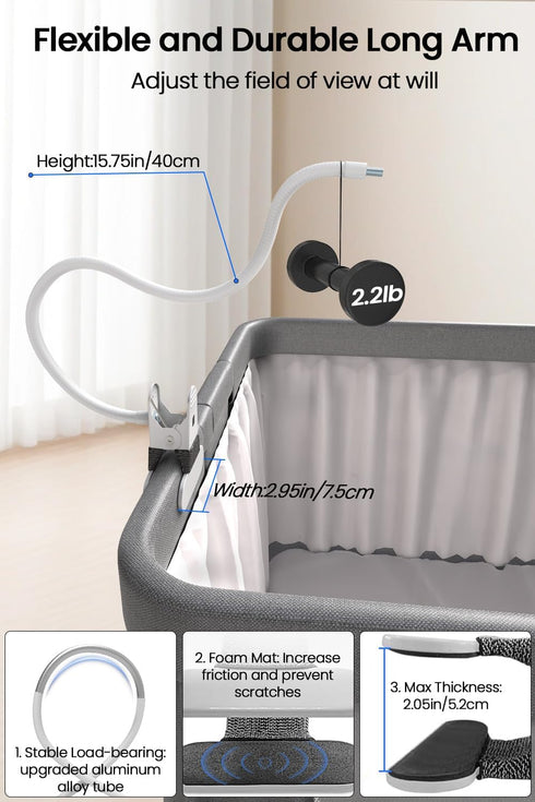 HB6550 HB65/HB6560/HB6340/HB6339,Infant DXR-8/DXR-8 Flexible Baby Monitor Mount for Hello Baby Monitor Mount Compatible