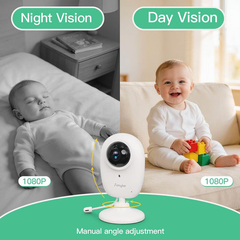 Monitor,1080P Simyke Smart Video Baby Baby Room Camera, APP Control,WiFi On/Off Switch,AI Detection, Cry Monitor
