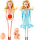 FunPa Pregnant Doll, Mom Doll with Baby Doll Trolley, Blue