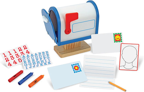 Melissa & Doug My Own Wooden Mailbox Activity Set - Educational Toy with Reusable Letters for Kids 4+