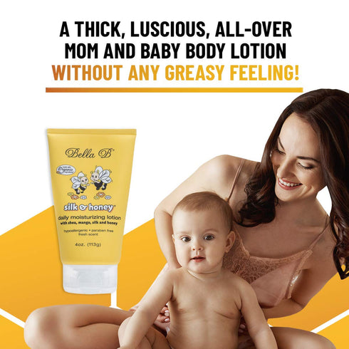 BELLA B Silk & Honey 4 oz - Baby Lotion - Baby Bella - Pregnancy Lotion - Belly Butter For Pregnancy - Pregnancy Cream - Baby Moisturizer - Baby Body Lotion - Moisturizing Lotion For Baby