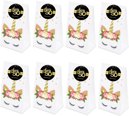 Sumerk 48 PCS Cheers to 50 Birthday Stickers – Large Bottle Stickers, 2 INCHES Round for Party Favors