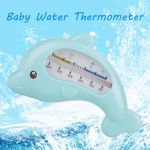Cute Dolphin Bath Water Thermometer - Safe Bathing in Blue