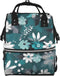 HCBPWVQA Teal Grey and White Floral Diaper Bag with Changing Pad and Pacifier