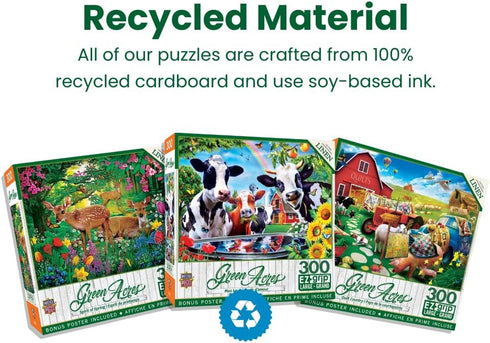 300 18"x24" MasterPieces - Piece Jigsaw Puzzle, Large EZ Grip Shapes, Afternoon Siesta, Fun for Adults, Seniors
