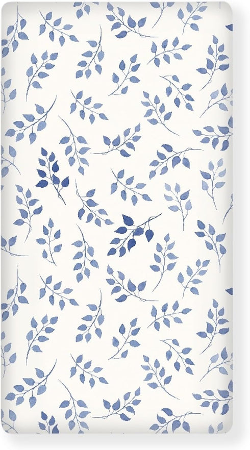 Winpema Blue Leaves Fitted Crib Sheet Plant Baby Crib Sheet Fit Standard Crib