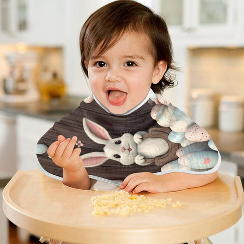 YETTASBIN Easter Bunny Egg Muslin Baby Burp Cloth, Super Soft Absorbent Cotton Burp Rag Baby Bibs Feeding Cloth