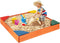 HONEY JOY Kids Wooden Sandbox, Outdoor Bottomless Sand Pit with 4 Built-in
