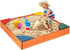 HONEY JOY Kids Wooden Sandbox, Outdoor Bottomless Sand Pit with 4 Built-in