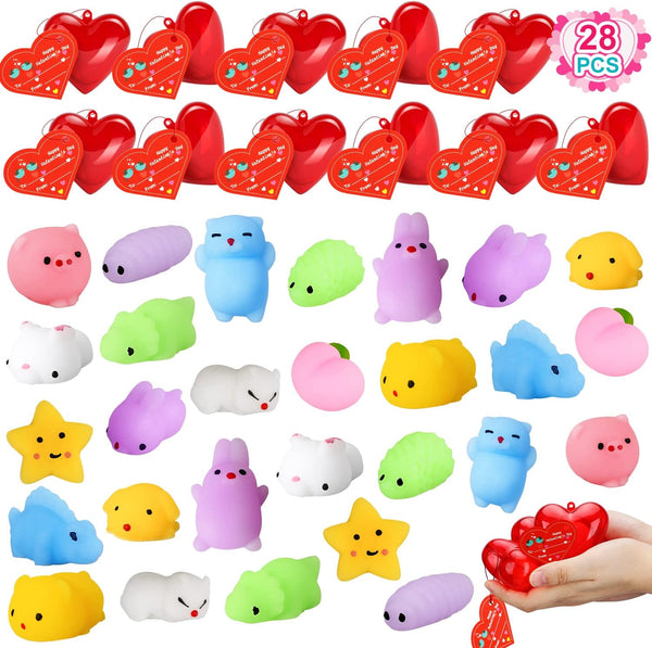 TOY Life Mochi Squishy Toys 28pcs Birthday Gifts for Kids Classroom with