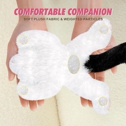 PEACH CAT Cat Stuffed Animal Cute Plushies Small Plush Toys Gifts for Kids Black and White