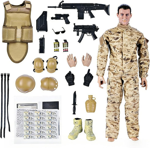 12 Inch Set, 1/6 Set NB01 Action Figures Military Scale Action Figures with Weapons and Accessories