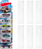 12 Pack Clear Model Car Display Case - Holds 120 Cars, Compatible with Hot-Wheels, Wall Mount Toy Storage