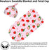 Swaddle Blanket Strawberry Newborn Baby Sleep Sack with Beanie Hat Sets for Boys Girls, Unisex Infant Baby Shower