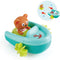 Hape Tubing Pull-Back Boat Bath Toy - Teddy Bear Floating Paddle Boat for Toddlers, Bathtub Shower Fun