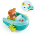 Hape Tubing Pull-Back Boat Bath Toy - Teddy Bear Floating Paddle Boat for Toddlers, Bathtub Shower Fun