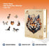 '-148pcs 11.4 9.4in Wooden Puzzles for Adults - Mechanical Gearwolf Wooden Jigsaw Puzzle - Unique Animal Shaped Wood