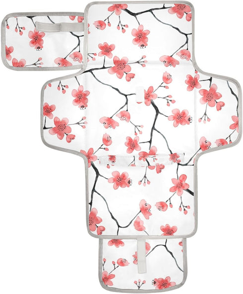 QwThum Portable Diaper Changing Pad Waterproof Foldable Travel Changing Mat with Built-in Pillow