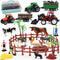 Farm Animals Figures Playset, 40 Pcs Farm Toy Tractor with Plastic Farm Animals Figurines, Farmer Truck Toy with