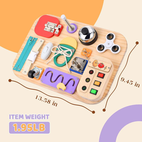 1 2 3 4 Potatomato Montessori Busy Board - Wooden Sensory Toys for Toddlers for Years -Activity Board Toys for Fine