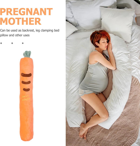 SWETRACE 100cm Pregnancy Lumbar Pillow and Carrot-Shaped Leg Roll Pillow for Women, Round Cylinder Maternity Support