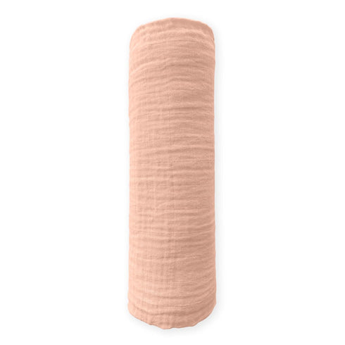SwaddleDesigns Cotton Muslin Swaddle Blanket, Receiving Blanket for Baby Boys & Girls, 46x46 Inches, Peach Blush