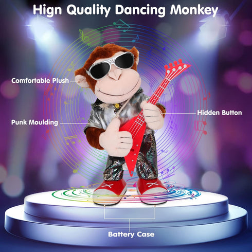 Dancing Monkey Plush Toy, Stuffed Singing and Shaking Toy, Children's Education Musical Intelligence Development