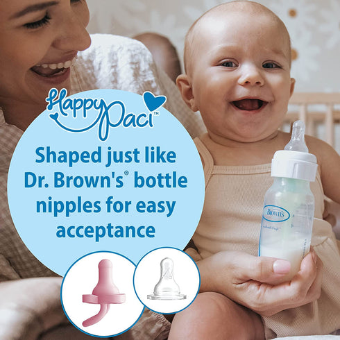 100% 0-6m, 6-Pack Dr. Brown's HappyPaci Silicone Baby Pacifier, Contoured One-Piece Design, Gray/Green/Ecru + Light