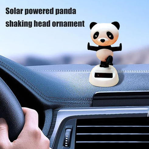 Black White Panda Dancing Doll - Solar Swing Panda Ornament, Solar Powered Decor, Swinging Panda for Home and Office
