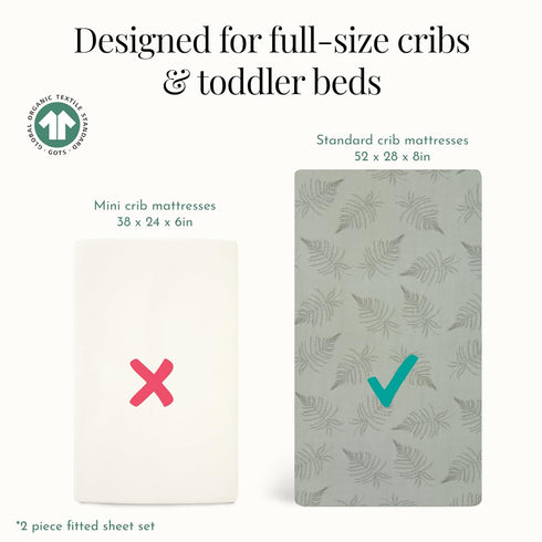 2 Pack Evolur Rawrsome Dark Crib Sheet, Fitted Crib Sheet for Standard Crib and Toddler Mattress, Soft and Breathable