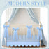 Hahafelt 6 28" 52" 14" 4 Blue Scalloped Crib Bed Skirt with Large Bow, x with Drop, Sided Soft Crib Skirt Dust Ruffle