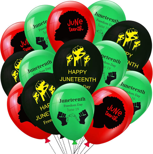 36PCS Happy Juneteenth Day Party Decorations, Latex Balloons - Freedom Day Patriotic Party Supplies Favors