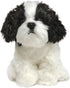 Bearington Collection Shih Tzu Stuffed Animal - 11 in Black & White Plush Puppy, Soft Realistic Washable Dog
