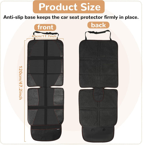 PANYBABY 600D Car Seat Protector for Baby, Car Seat Cover, Durable Oxford Fabric, Anti-Slip Base,Mesh Pockets for Baby