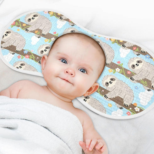 GOODOLD Set 1 Pack Cartoon Sloth Muslin Baby Burp Cloths - Super Absorbent and Soft Burping Rags - Cotton Burp Clothes
